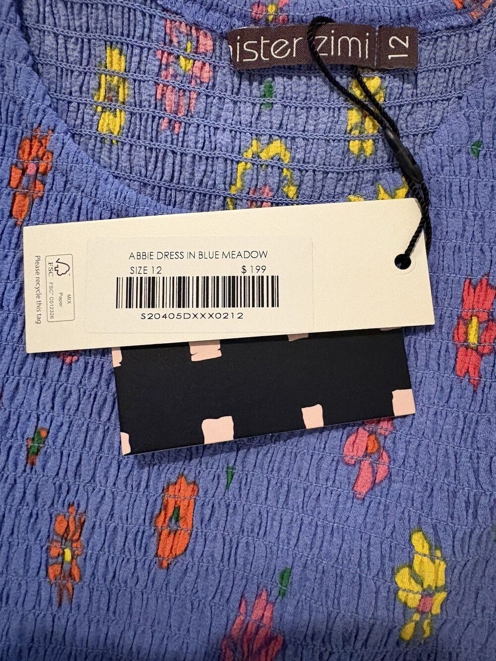 Mister Zimi womens Blue Meadow Floral Abbie Midi Dress size 12 AU (8 US) $199 - Picture 8 of 10